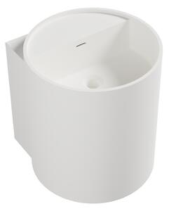 NT2440 umywalka ścienna z odlewu mineralnegoBiały mat - z otworem na baterię - możliwość wyboru odpływu - 40 x 42 x 45 cm