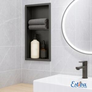 Półka łazienkowa wnękowa Estiva PARCEL Black 60x30x10 cm czarna 1 szt