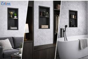 Półka łazienkowa wnękowa Estiva PARCEL Black 60x30x10 cm czarna 1 szt