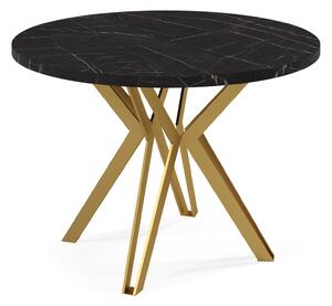 Okrągły stół rozkładany na złotych nogach Randi 100 cm, styl glamour