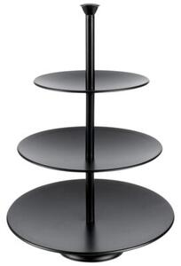 Patera metalowa czarna 3-piętrowa 36,5 cm