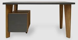 Designerskie biurko z drewnianymi nogami i kontene