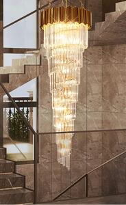 Illuminating Brass Giga spiralny żyrandol kryształowy wysokość 175cm antresola domodes
