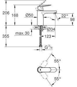 Bateria umywalkowa GROHE Eurosmart Cosmopolitan 23327000 Chrom