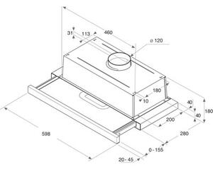 Okap WHIRLPOOL AKR 749 1 NB Czarny 304m3/h 62dB klasa D WÅÄ cznik i wyÅÄ cznik oÅwietlenia