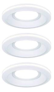 Paulmann Oprawa wpuszczana LED Sormus, biała, średnica 10 cm, IP65, zestaw 3 Sormus, biały / opal, łazienka, tworzywo sztuczne, nowoczesny