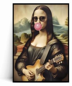 Plakat MONA LISA Z GITARĄ Bubble Gum