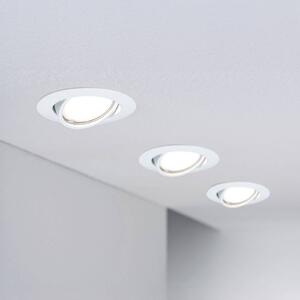 Paulmann – spot wpuszczany LED Base Coin, biały, z włącznikiem/wyłącznikiem, 3 Coin, biały / opal, salon / jadalnia, aluminium, nowoczesny