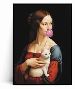 Plakat DAMA Z KOTEM Da Vinci Bubble Gum