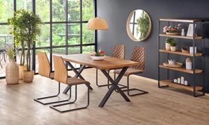 Duży industrialny stół drewniany z krzesłami - Pedrox