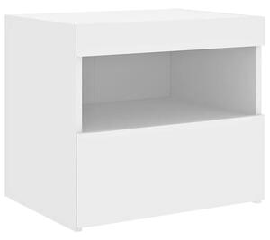 Biała podświetlana szafka nocna - Lefrok