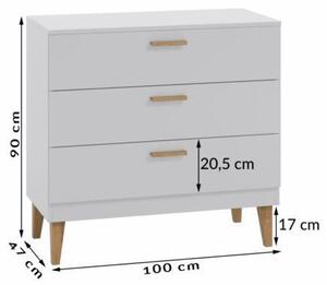 Komoda dla dzieci KUBI 100 biaÅa