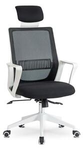 Czarny fotel biurowy z regulowanym zagłówkiem - Hres