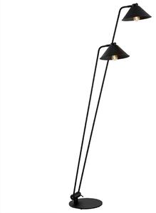 Podwójna lampa podłogowa Gabian 2 w czarnym kolorze