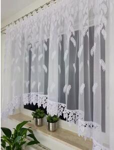 Firana z markizety haftowana w listki 400x160