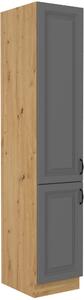 Wysoka szafka kuchenna słupek STILO 40 DK-210 2 F Szary/Dąb Artisan