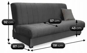 Wersalka RozkÅadana Do Spania Kanapa Sofa Dwuosobowa Szara SIGMA