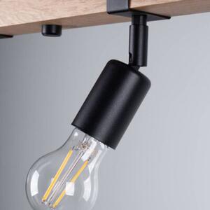 Lampa sufitowa czarna-drewno ZUCA 4xE27x15W wym:14x15x89cm Sollux
