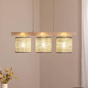 Lampa wisząca Forest Duolla, możliwość ściemniania, aluminiowy / szary / cynkowy, salon / jadalnia, drewno