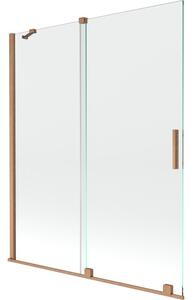 Mexen Velar parawan nawannowy 2-skrzydłowy rozsuwany 140 x 150 cm, transparent, miedź szczotkowana - 896-140-000-01-65