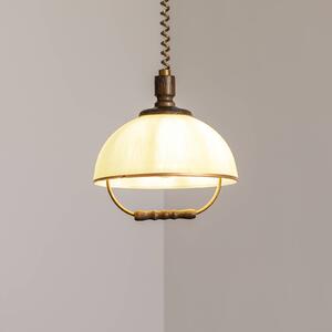 Lampa wisząca szklana Ilsa Lamkur, możliwość ściemniania, mosiężny / złoty, kuchnia, szkło, dworkowy / rustykalny