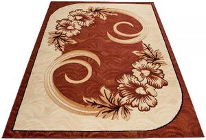 Brązowy - beżowy dywan w rustykalnym stylu - Koma 5X