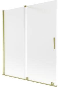 Mexen Velar parawan nawannowy 2-skrzydłowy rozsuwany 150 x 150 cm, szron, złoty - 896-150-000-31-50