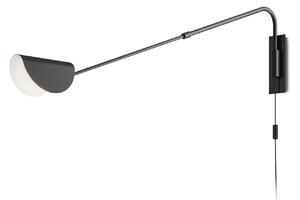 MOLLIS kinkiet czarny regulowane długie ramię 1xG9 z przewodem wtyczką i włącznikiem