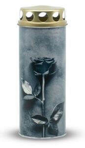 Świeca cmentarna Róża szary, 6 x 16,5 cm, 195 g
