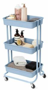 Compactor Wózek łazienkowy na kółkach Grena, 3 półki, 43 x 34,8 x 75 cm, niebieski