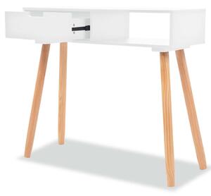 Stolik typu konsola, drewno sosnowe, 80x30x72 cm, biały