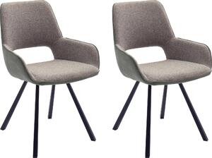 Wysokiej jakości krzesła (2 szt.) z pokryciem z melanżowej tkaniny