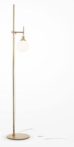 ERICH lampa stojąca złota z białym kloszem fi 15cm 1xE14