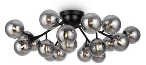 DALLAS lampa sufitowa czarna klosze dymione 20xG9