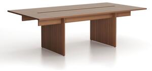 Stół konferencyjny SOLID + 2x rozszerzenie blatu, 2400 x 1250 x 743 mm, orzech