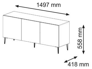 Biała szafka rtv z lamelami 150 cm - Livorno 10X
