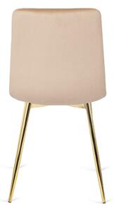 Kremowe pikowane krzesło glamour do stołu - Azlo