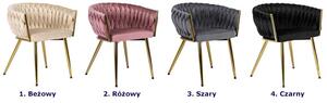 Szare nowoczesne krzesło welurowe z podłokietnikami - Upro