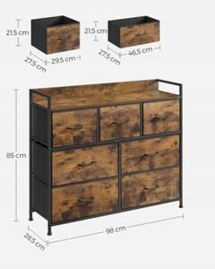 Komoda rustykalny brÄ z z 7 szfuladami 98 cm