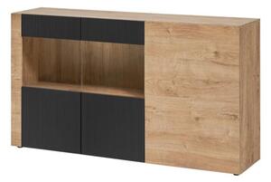 Komoda ARON 160cm dÄ b ribbeck/czarny mat