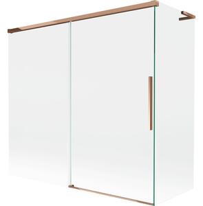 Mexen Rox L parawan nawannowy 2-skrzydłowy rozsuwany 170 + 70 x 150 cm, transparent, różowe złoto - 8C9L-170-070-60-00