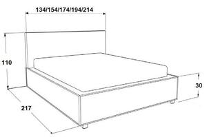 Łóżko 180x200 Tapicerowane CASALINI | Tkaniny i Kolory Do Wyboru