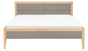 Dębowa rama łóżka beż LUNA 140x200 cm