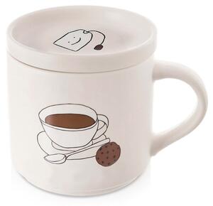 Kubek z pokrywką porcelanowy 420 ml