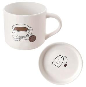 Kubek z pokrywką porcelanowy 420 ml