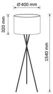 Lampa stojąca podłogowa trójnóg czarna z abażurem 1xE27 20W TEKLA Polux