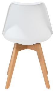 Zestaw 2 krzeseł do jadalni siedzisko z poduszka drewniane nóżki biały Dakota II Beliani