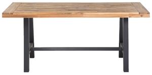 Stół ogrodowy 170 x 80 cm drewniany blat metalowe nogi czarny Scania Beliani