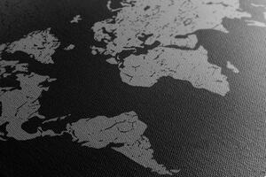 Obraz stara mapa świata na abstrakcyjnym tle w wersji czarno-białej