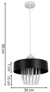 Biało-czarna druciana lampa wisząca - A308-Hewa